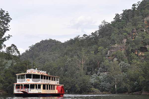 The Nepean Belle cruising on the Nepean River