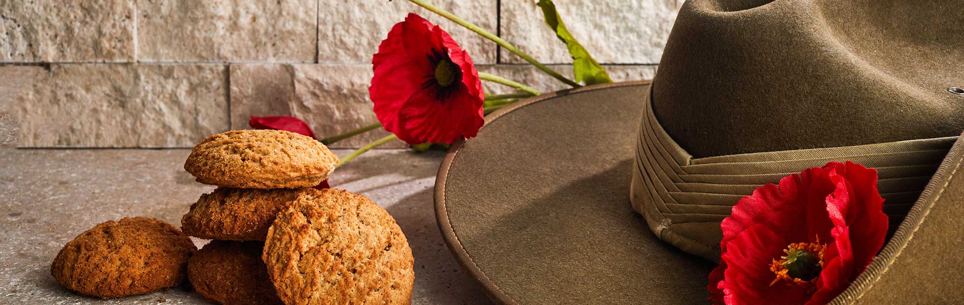 ANZAC hat and biscuits