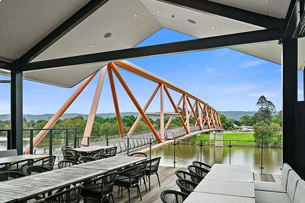 View of river at Log Cabin